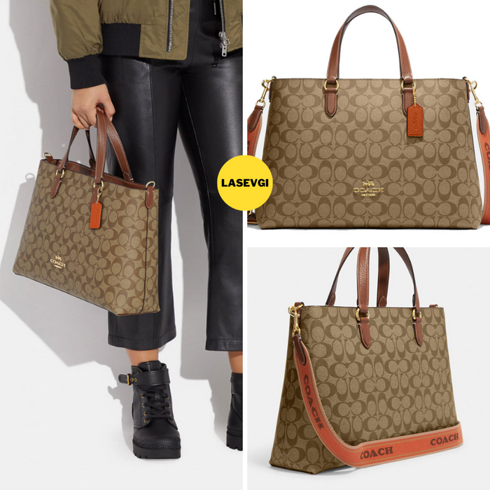 COACH Logan Carryall in Saddle Brown Signature CH250