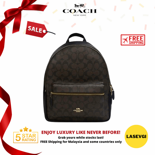 COACH Backpack Large Charlie Backpack In Signature Black Brown F58314