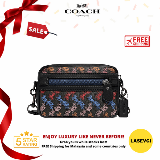 COACH Academy Crossbody With Horse And Carriage Print-Black