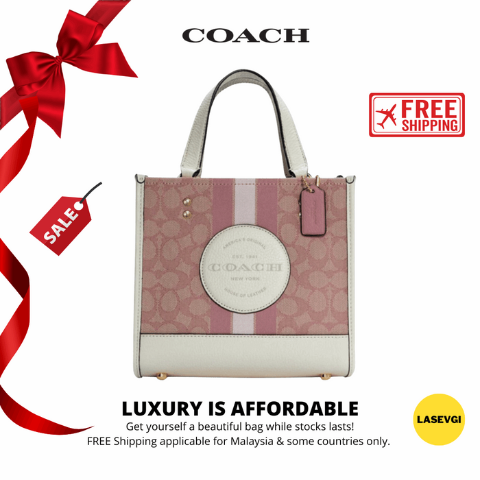 COACH Dempsey Tote 22 In Signature Jacquard With Coach Patch And Heart Charm - www.lasevgi.com