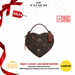 COACH Heart Crossbody In Signature Canvas With Heart Petal Print-Gold/Brown Multi