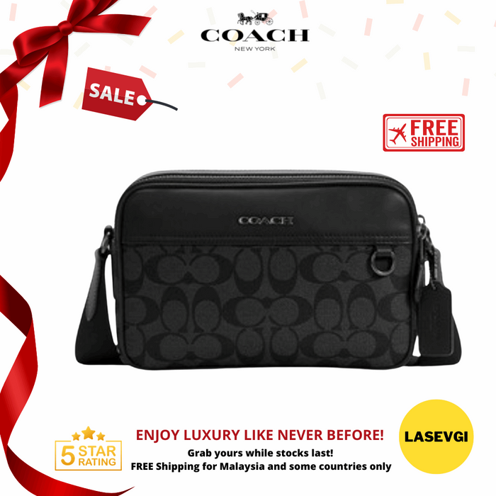 COACH Graham Crossbody in Signature Canvas Black C4149 - www.lasevgi.com