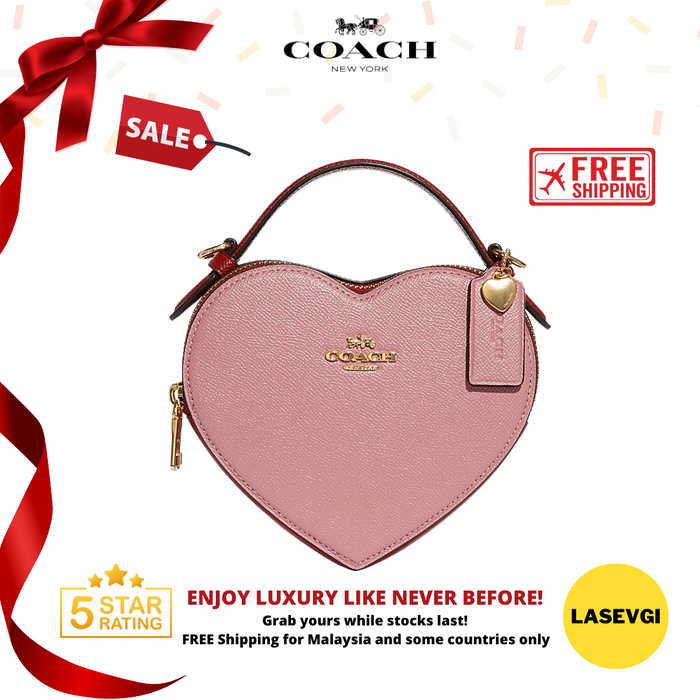 COACH Heart Crossbody in colorblock pink