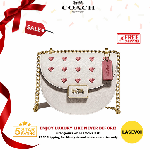 COACH Alie Saddle Bag With Heart Embroidery