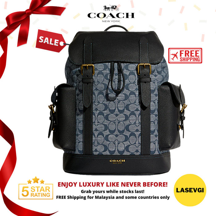 COACH Hudson Backpack in Signature Chambray Denim C8183