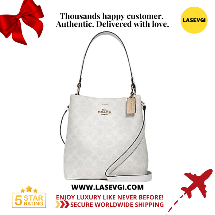 COACH Town Bucket Bag in Signature White