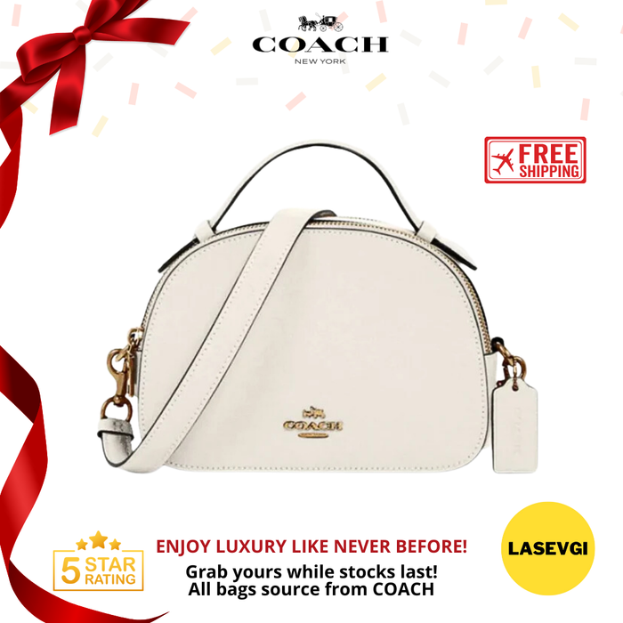 COACH Serena Satchel Crossgrain Leather in White 1589