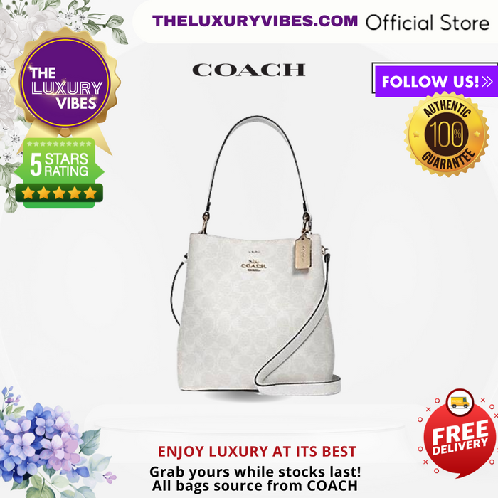 COACH Town Bucket Bag in Signature White