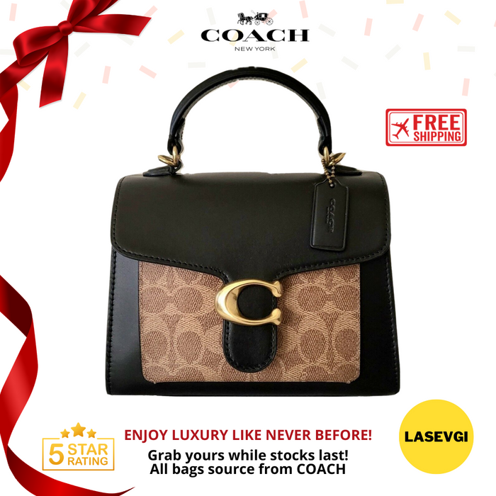 COACH Tabby Top Handle 20 in Signature canvas black 870