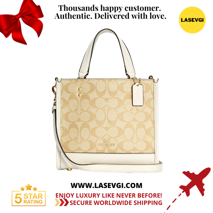 COACH Dempsey Tote 22 In Signature Canvas-Khaki Chalk C5122