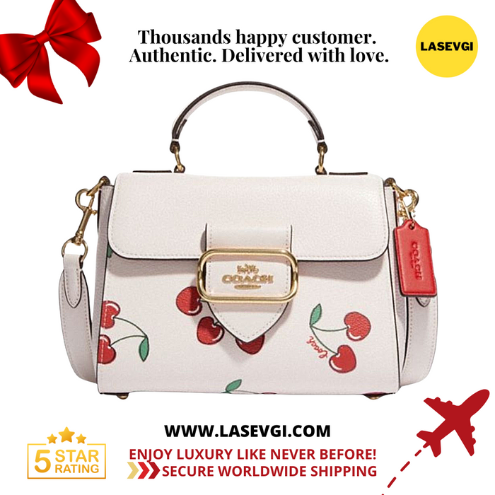 COACH Morgan Top Handle Satchel with Heart Cherry Print  CF419