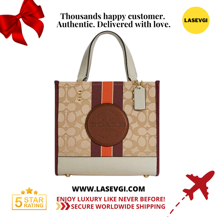 COACH Dempsey Tote 22 In Signature Jacquard - Wine Multi