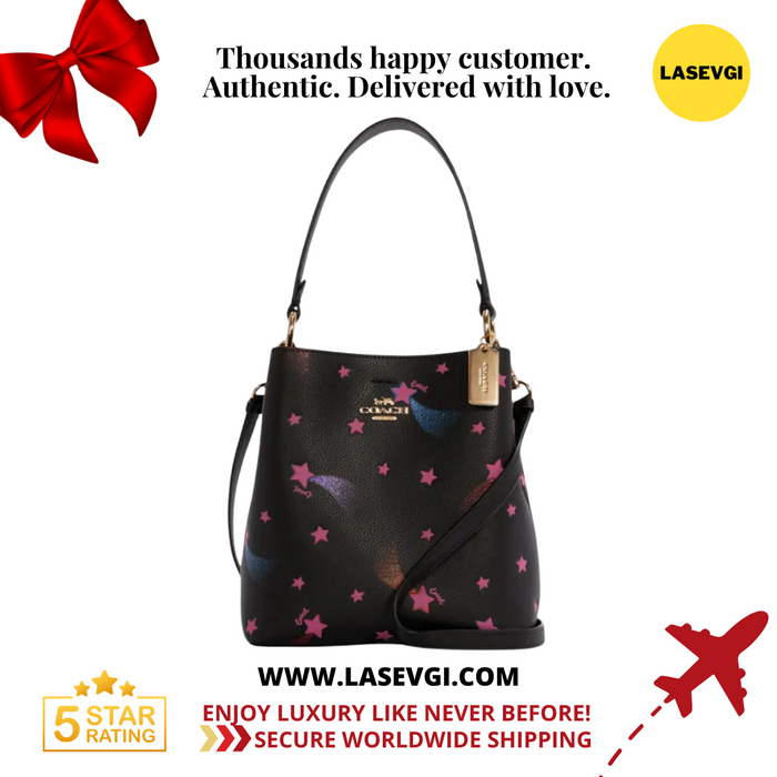 COACH Small Town Bucket Bag With Disco Star Print