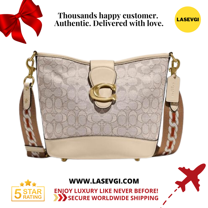 COACH Tali Bucket Bag in Signature Jacquard Chalk