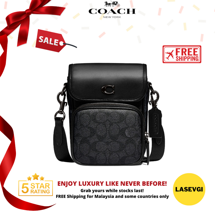 COACH Lee Crossbody in Signature Canvas Black CH710