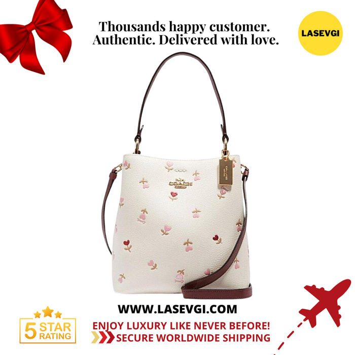COACH Small Town Bucket Bag With Heart Floral Print
