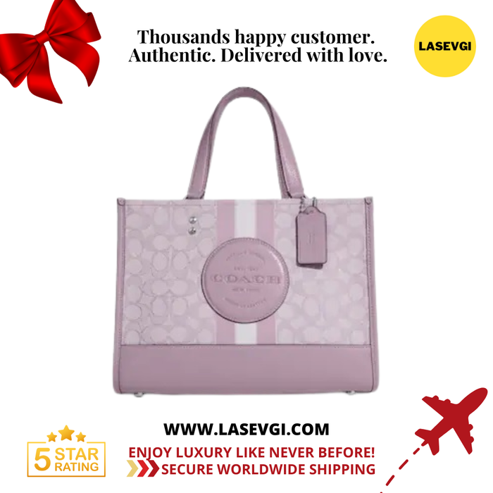 Coach Dempsey Carryall in signature jacquard with stripe and coach patch Soft lilac C8448