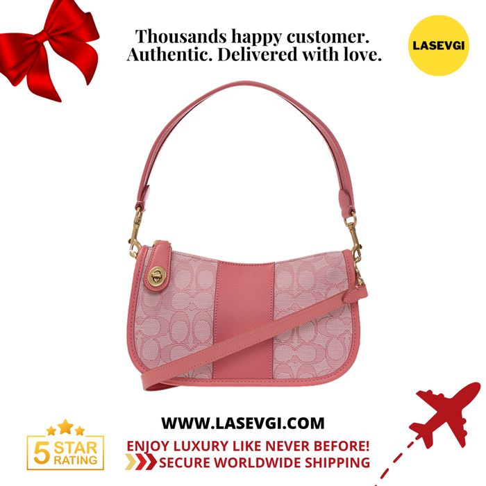 COACH Signature Swinger Shoulder bag leather Rose