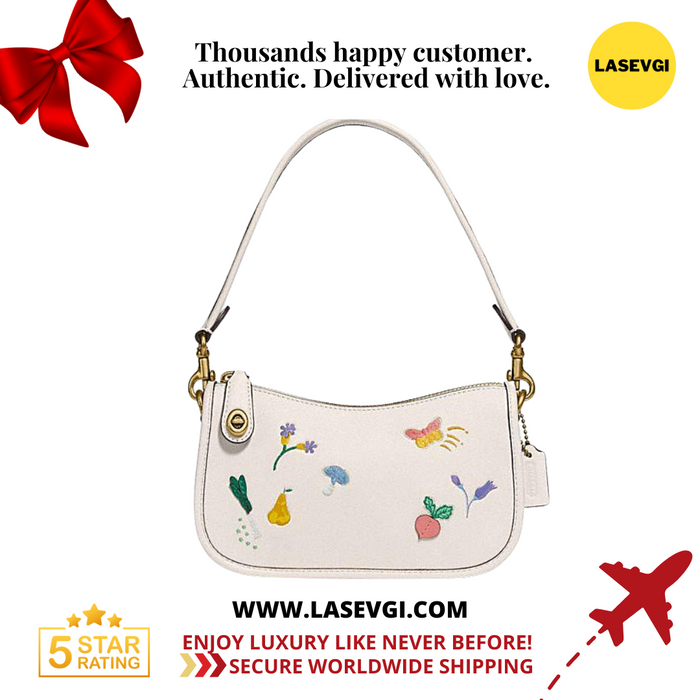 COACH Swinger 20 Bag-Garden Embroidery In Brass/Chalk