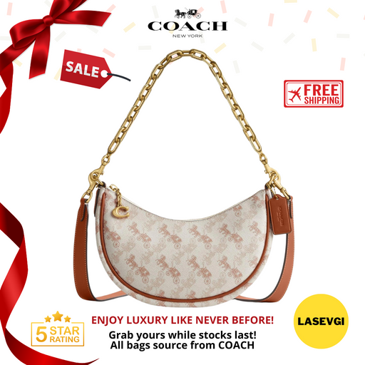 COACH Mira Shoulder Bag with Horse and Carriage Print in chalk CM582