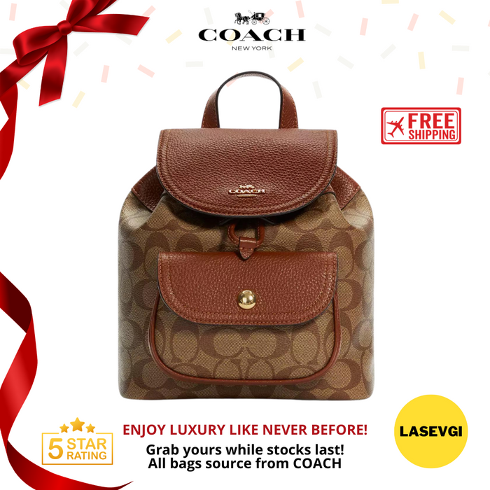 COACH Pennie Backpack 22 in Signature Canvas Brown C4120-www.lasevgi.com