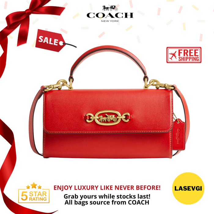 COACH Harlow Top Handle Bag in Sport Red CM701