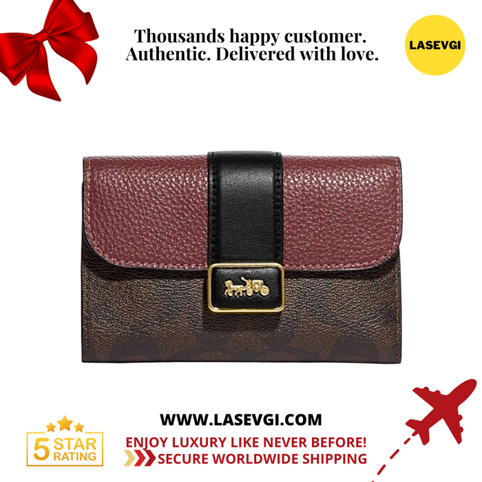 COACH Medium Grace Wallet in Khaki Multi CC060