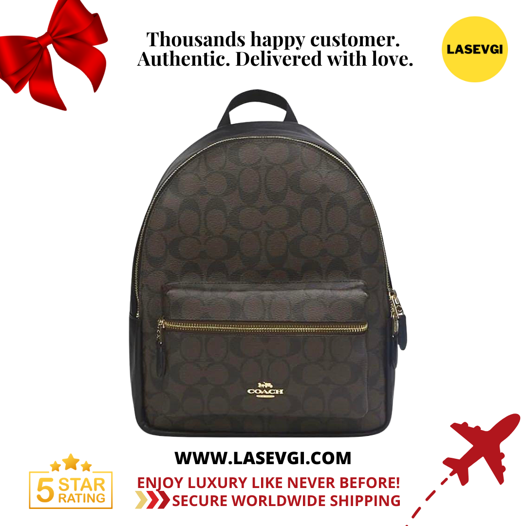 COACH Backpack Large Charlie Backpack In Signature Black Brown F58314 —
