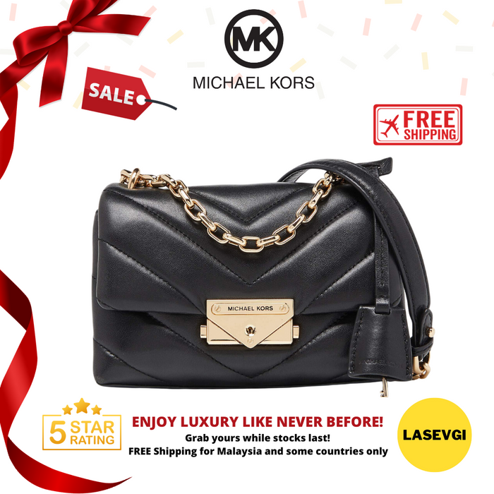 MICHAEL KORS Cece Chevron Quilted Leather Medium Crossbody Bag in Black - 30T9G0EL8L