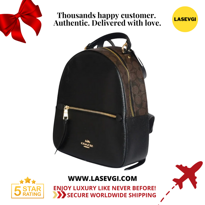 COACH Jordyn Backpack in Signature Canvas Black F76622 — www