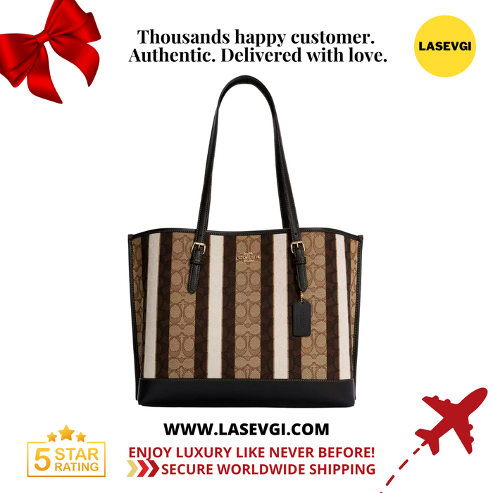 COACH MOLLIE TOTE IN SIGNATURE JACQUARD WITH STRIPES (COACH C4088) Brown