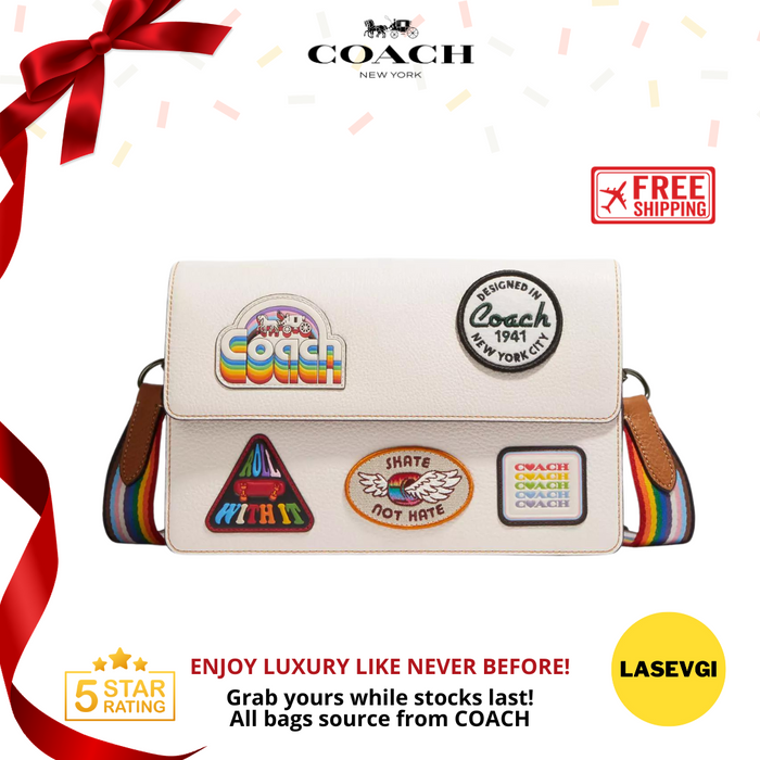 COACH Turner Flap Crossbody In White Patches - CJ515
