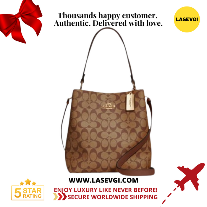 COACH Small Town Bucket Bag in Saddle Brown