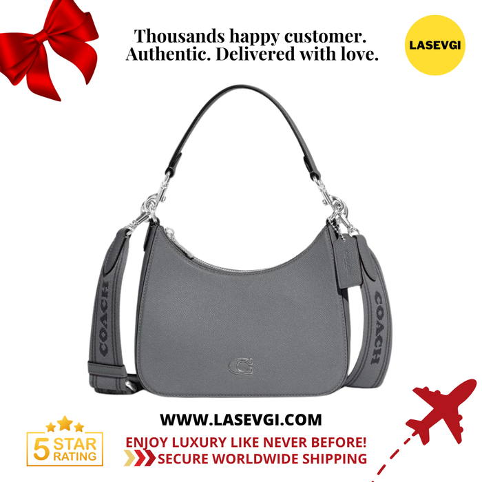 COACH Hobo Crossbody With Signature Canvas in Grey Blue - CJ842