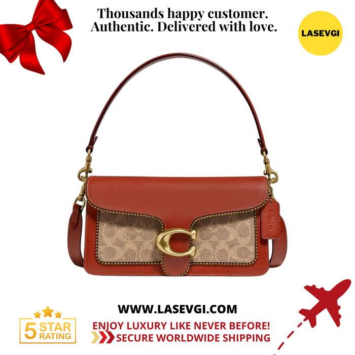 COACH Tabby Shoulder Bag 26 In Signature Canvas With Beadchain -Beige