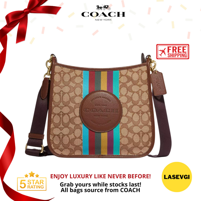 Coach Dempsey File Bag in signature jacquard with Stripe with COACH Patch CC144