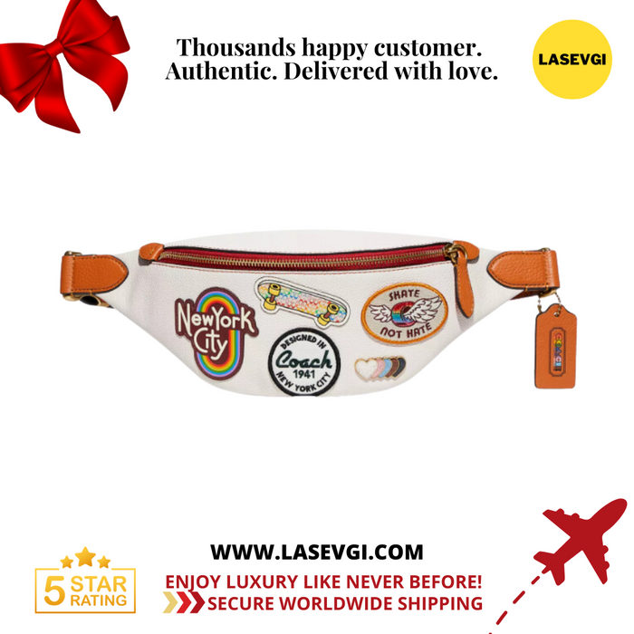 COACH Charter Belt Bag 7 With Patches Chalk Multi CA304