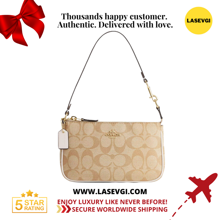 COACH Nolita 19 in Signature Canvas Khaki White