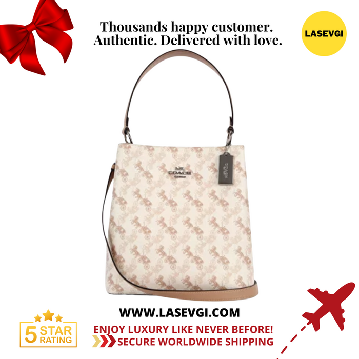 COACH Town Bucket Bag Horse and carriage print in Ivory