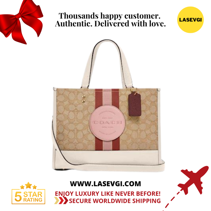 Coach Dempsey Carryall in signature jacquard with stripe and coach patch powder pink 4113