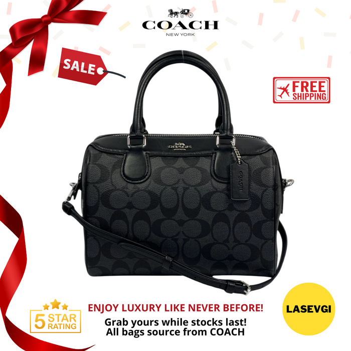 COACH Ivie Bennett Mini in Signature canvas charcoal Black - 58312