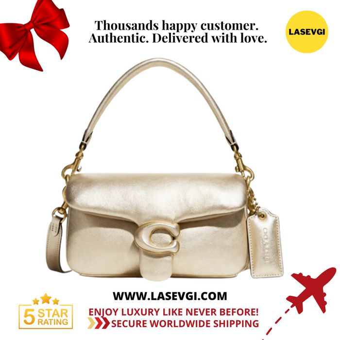 COACH Pillow Tabby Shoulder Bag 18 Metallic Gold