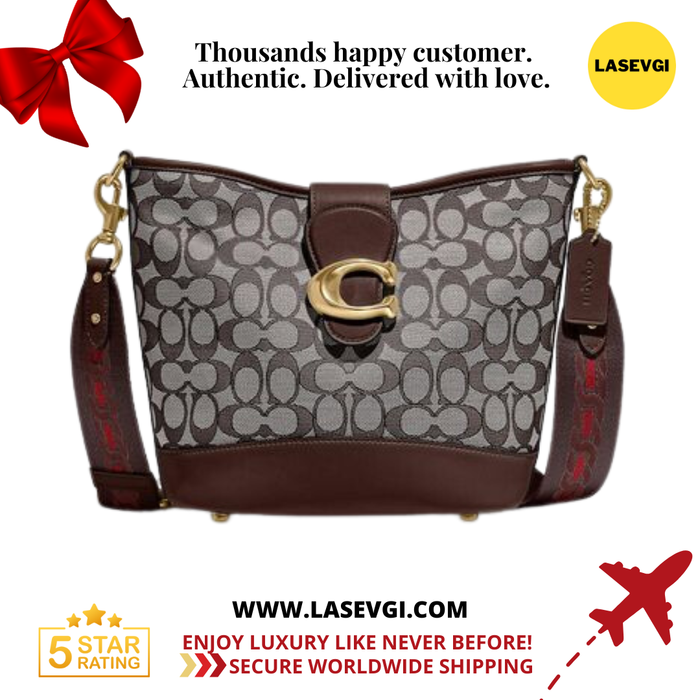 COACH Tali Bucket Bag in Signature Jacquard Brown