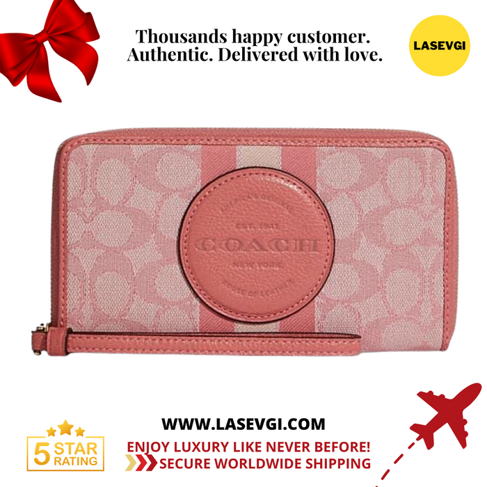 COACH Dempsey Large Phone Wallet-Pink/Taffy