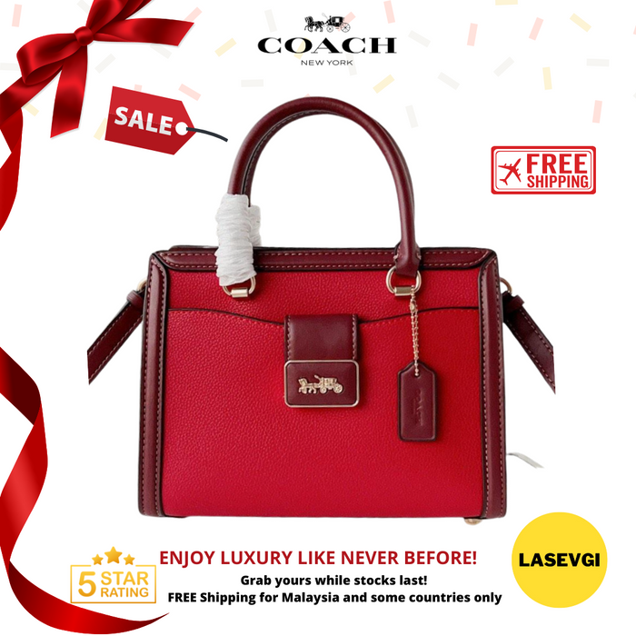 COACH Grace Carryall Colorblock Red CC140