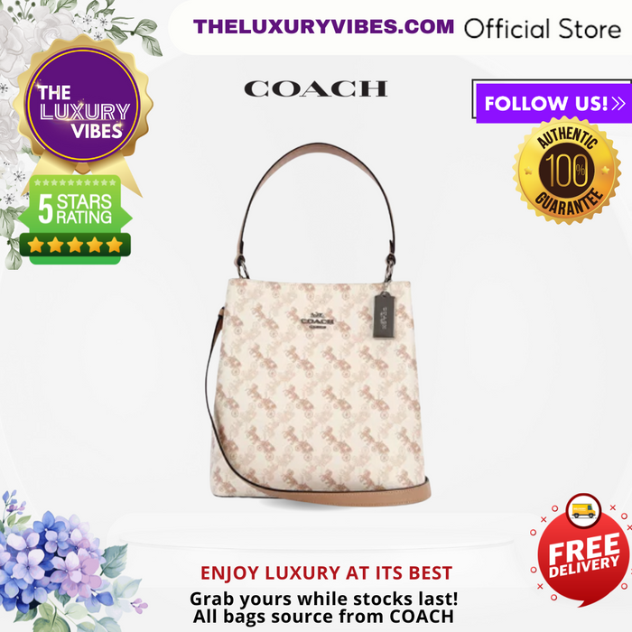 COACH Town Bucket Bag Horse and carriage print in Ivory