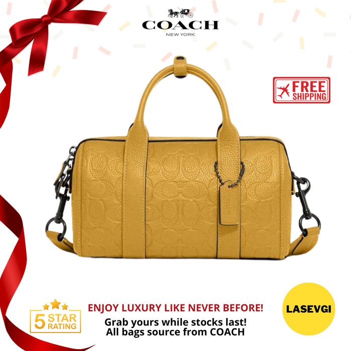 COACH Gotham Duffle 24 in Signature Leather Yellow CA721