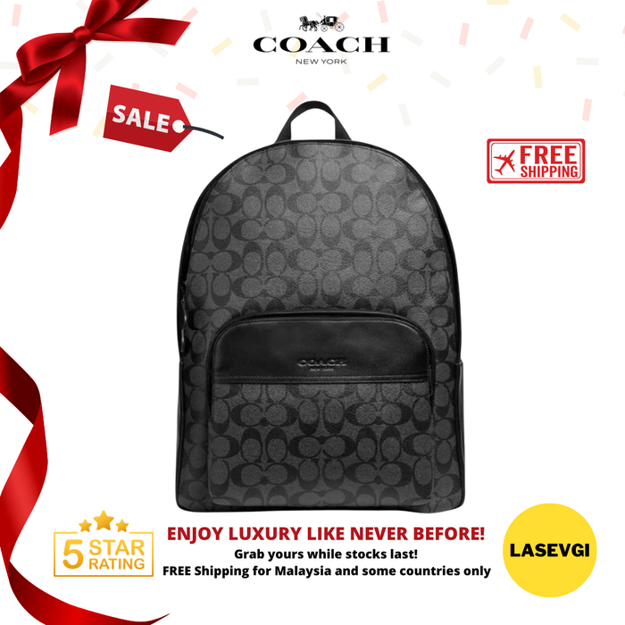 COACH Houston Backpack Signature Canvas in Black 72483