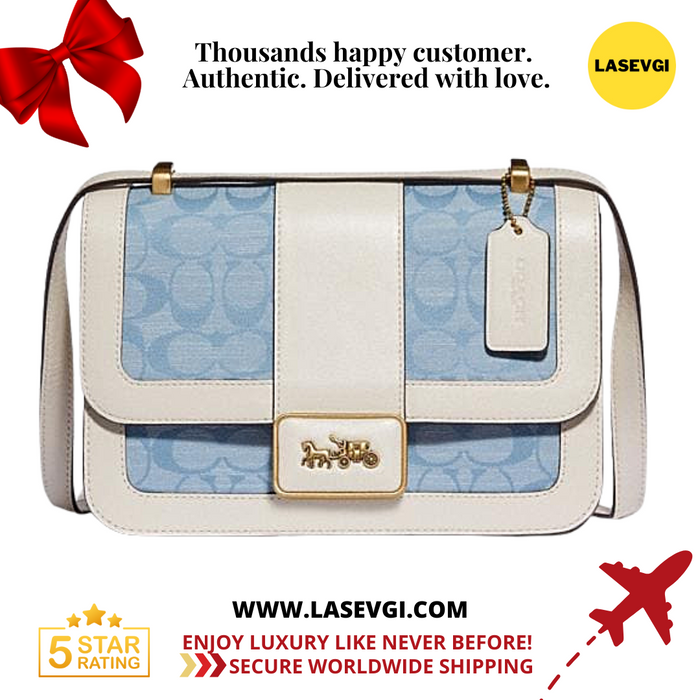 COACH Alie Shoulder Bag In Signature Chambray-Light Washed Denim Chalk