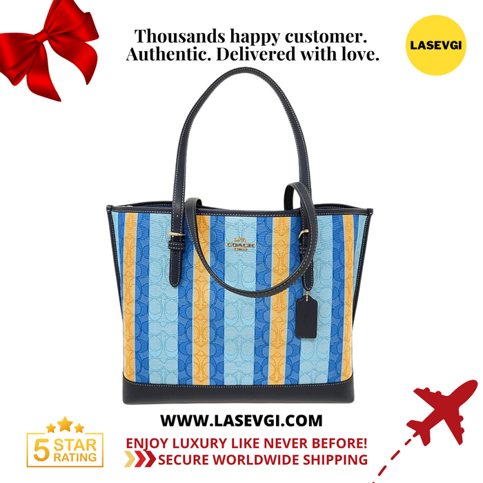 COACH Mollie Tote In Signature Jacquard With Stripes (C4088) Blue